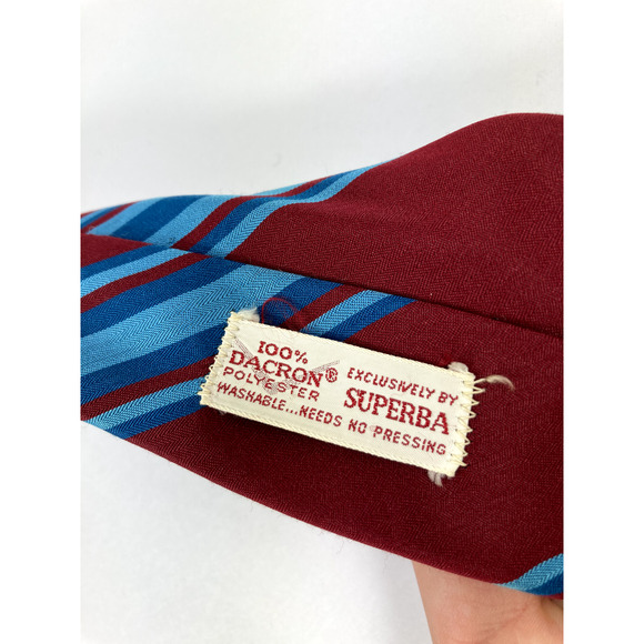 Superba Vintage Ride Blue Striped Neck Tie 100% Dacron Polyester - Picture 4 of 4